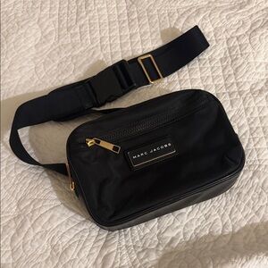 Marc Jacobs Black Belt Bag with Gold Accents